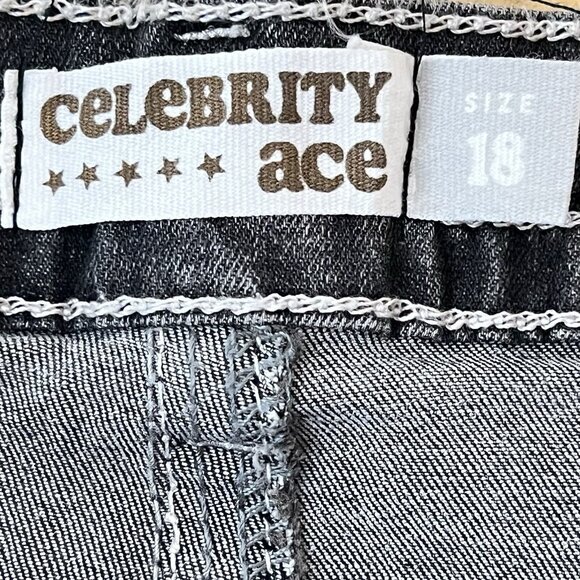 Celebrity Ace Women Black Grey Denim Jeans Junior Plus 18 Boot Cut High Rise NWT - Picture 7 of 12